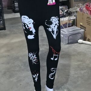 Black Graphic Print Leggings